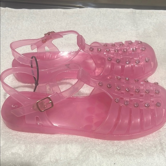 Wonder Nation Pink Jelly Sandals with Slingback Strap - Picture 3 of 4
